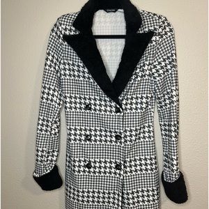 Fuzzy Double Breasted Coat